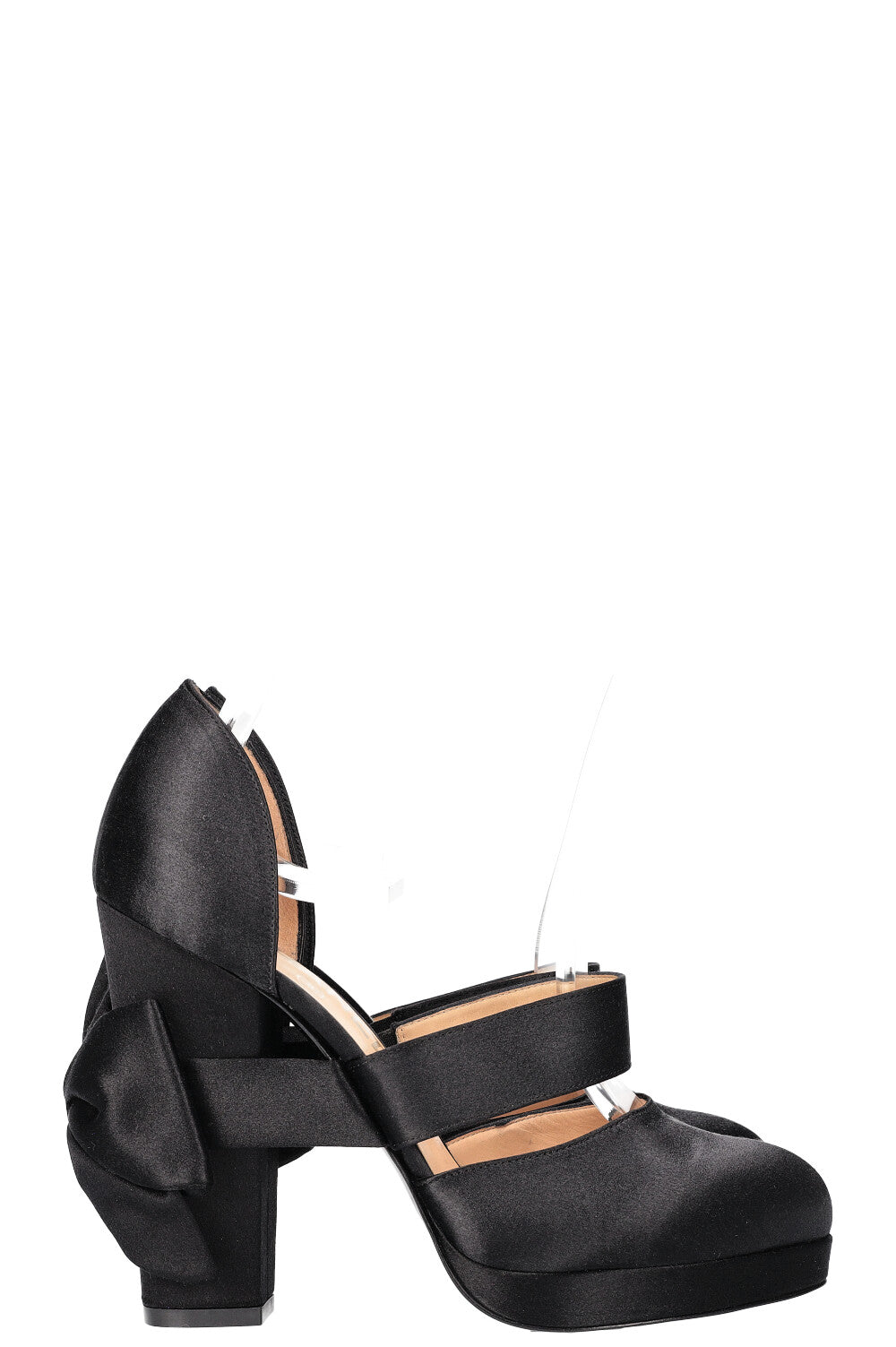 CHANEL Bowe Heels Satin Black