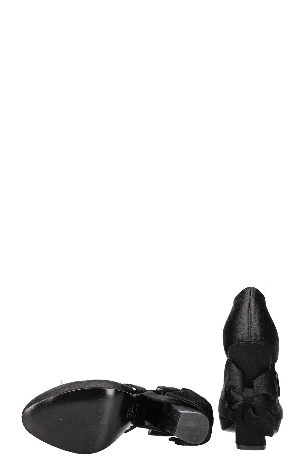 CHANEL Bowe Heels Satin Black