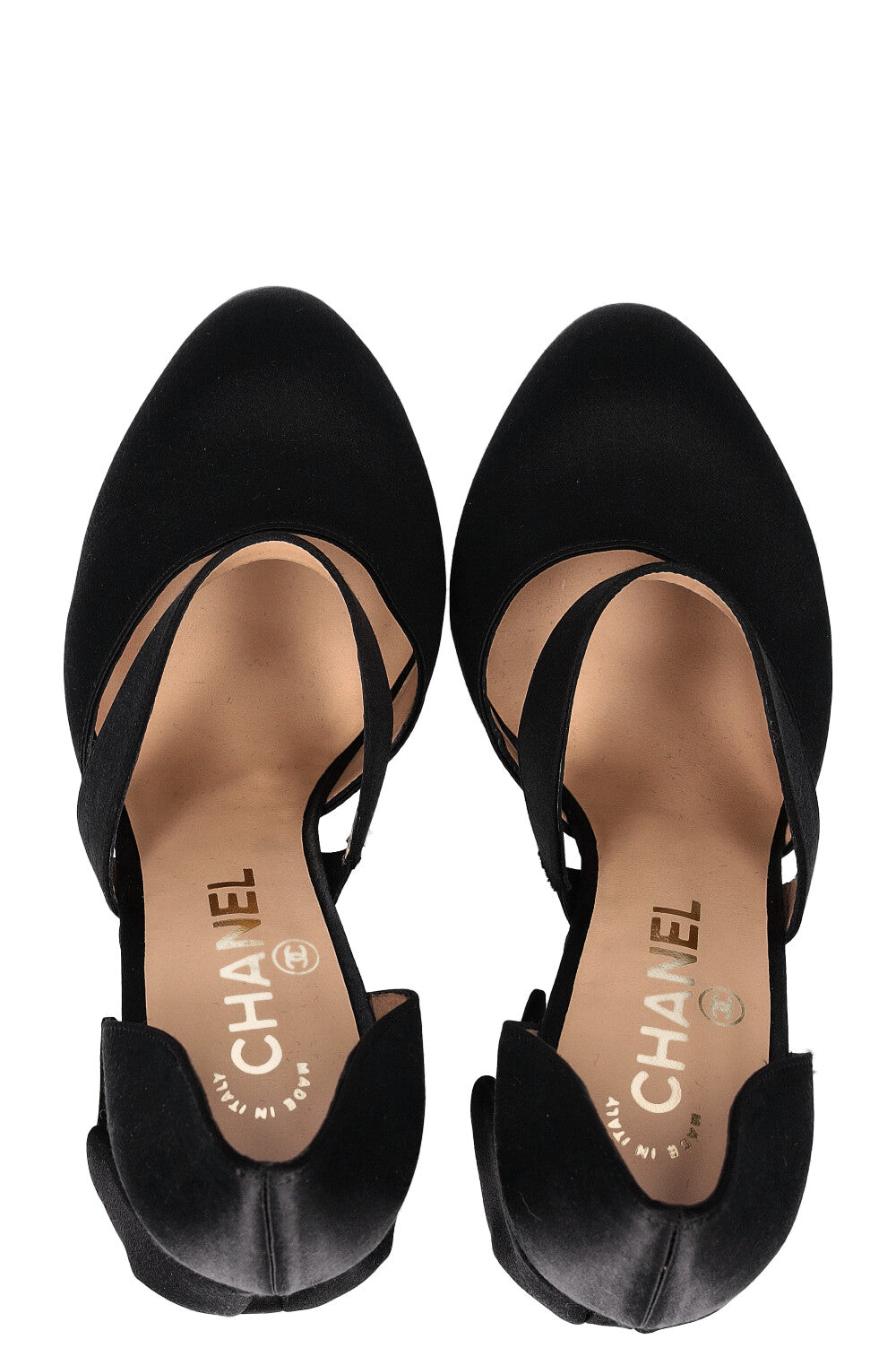 CHANEL Bowe Heels Satin Black