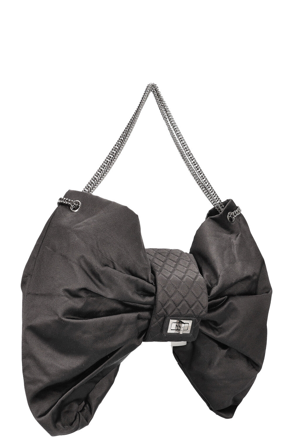 CHANEL Large Bow Bag Satin Black
