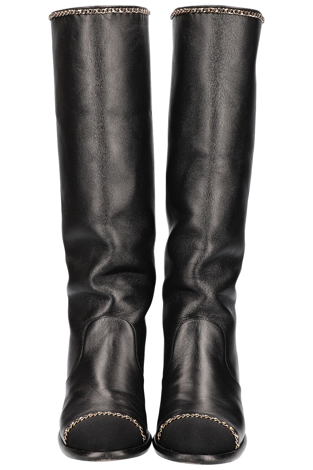 CHANEL Boots with Chain Black