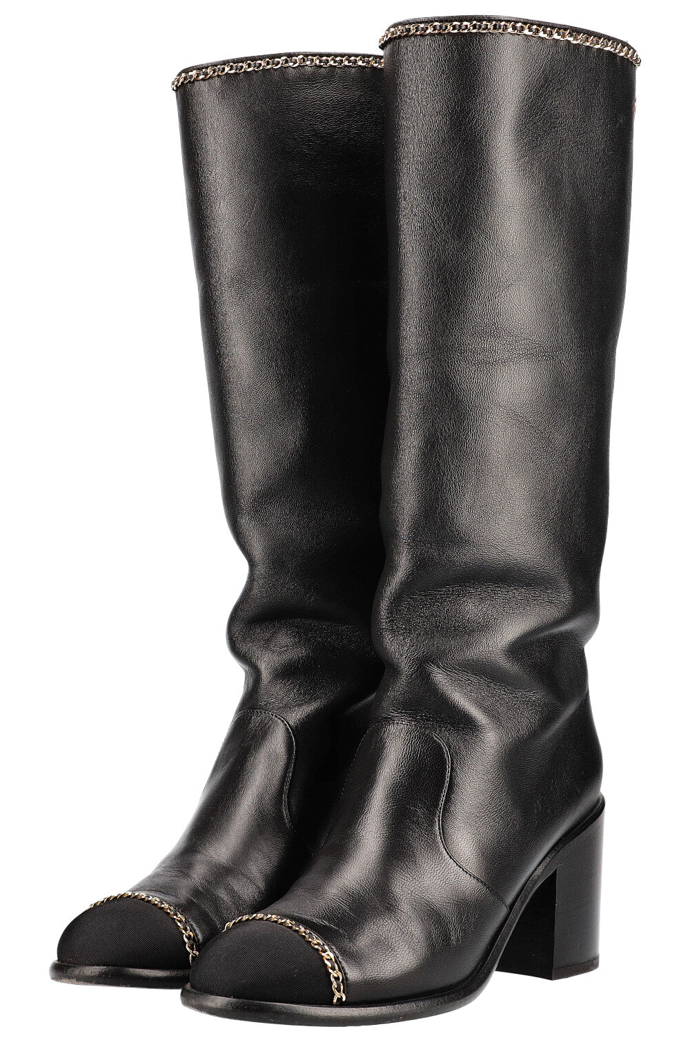 CHANEL Boots with Chain Black