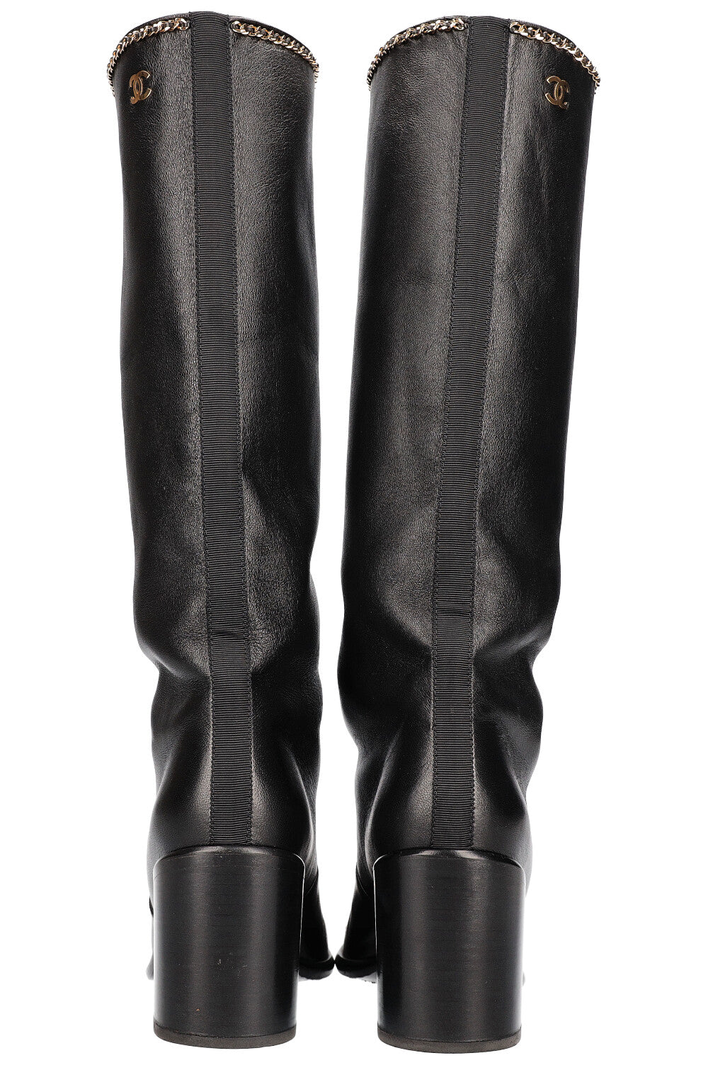 CHANEL Boots with Chain Black