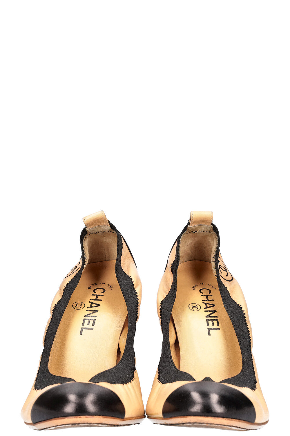 CHANEL Flex Heels Beige & Black