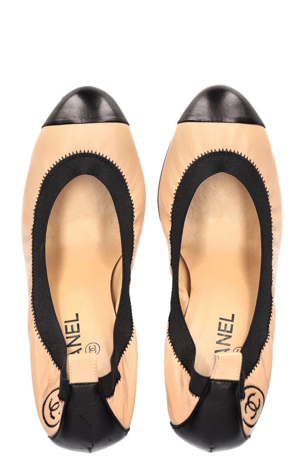 CHANEL Flex Heels Beige & Black