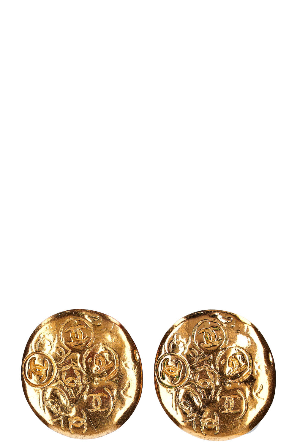 CHANEL Clip Earclips Gold 93P