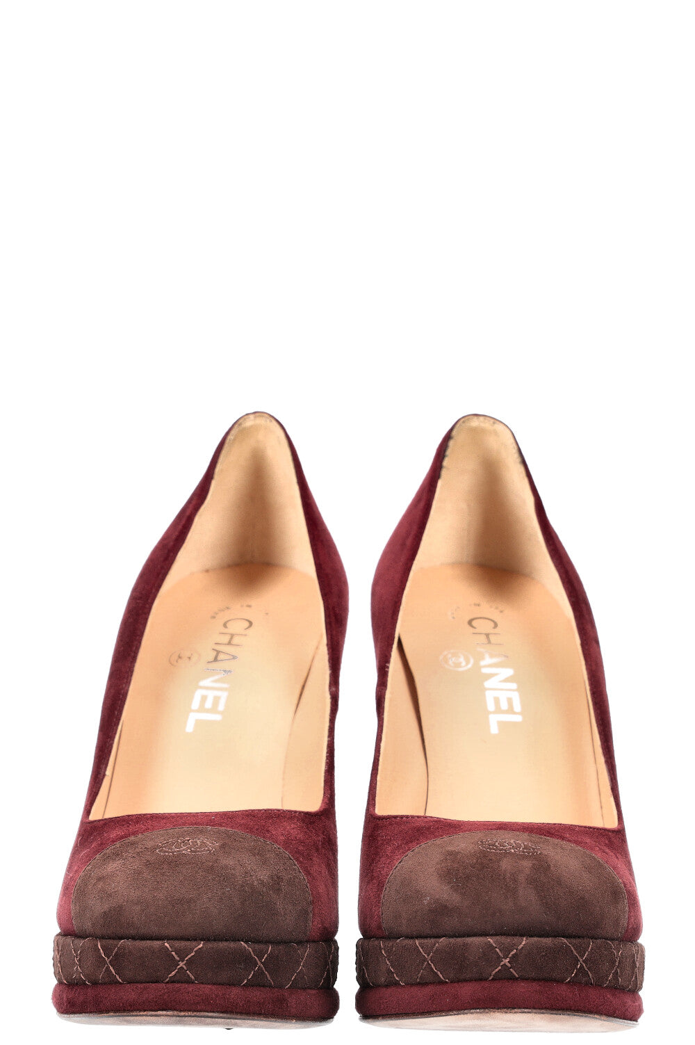 CHANEL Plateau Pumps Bordeaux