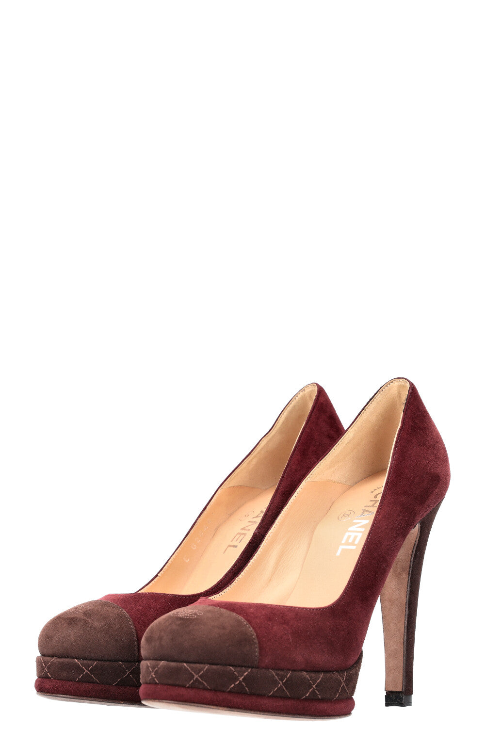 CHANEL Plateau Pumps Bordeaux