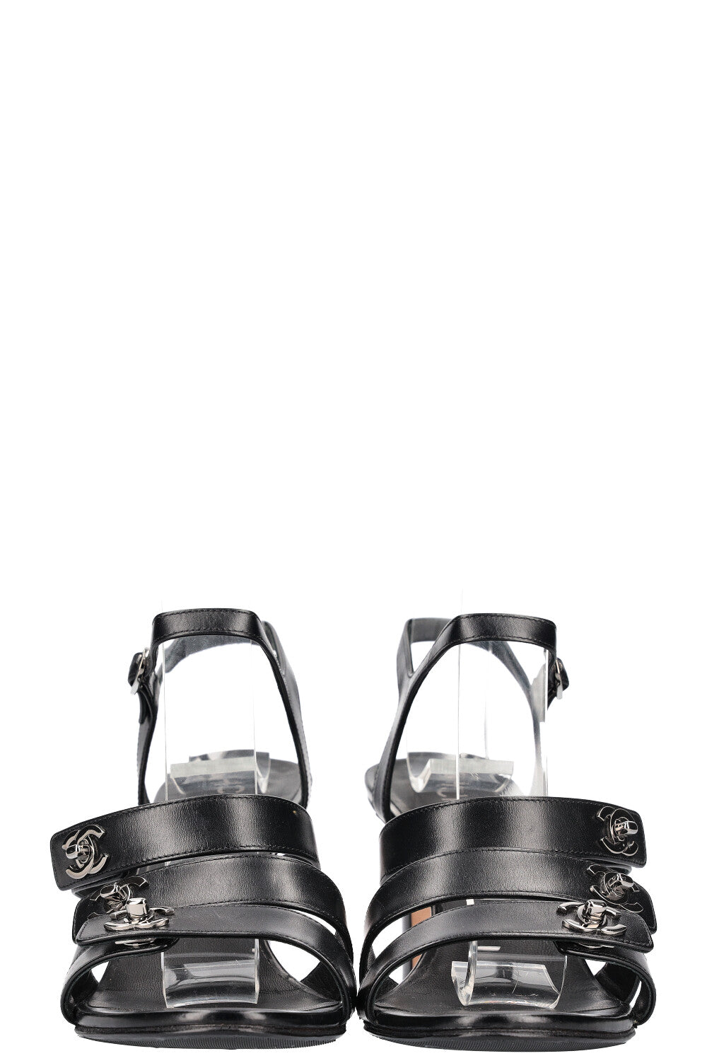 CHANEL Turnlock Sandals Black