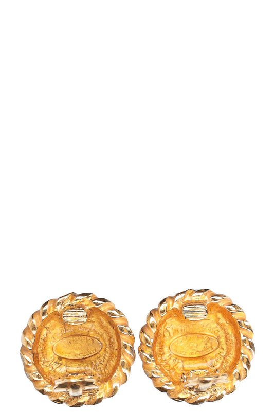 CHANEL Gold CC Clip Earrings Gold