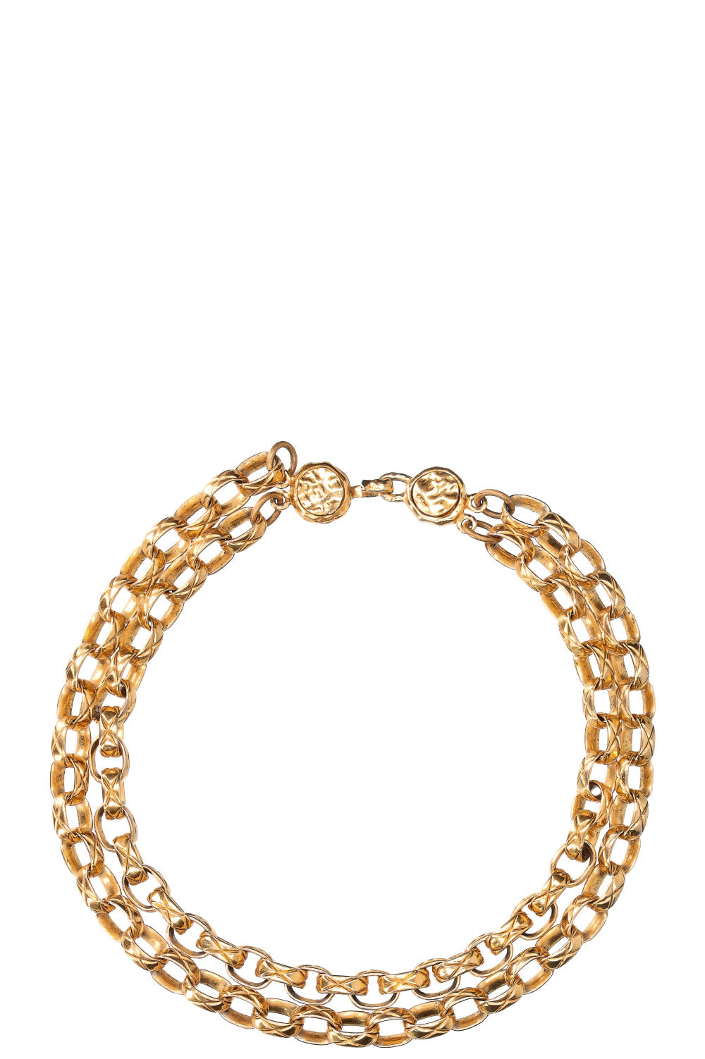 CHANEL Matelassé Chain Necklace Gold
