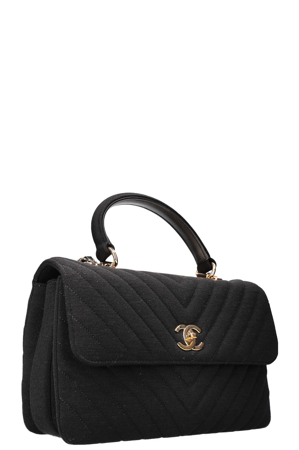 CHANEL Medium Trendy Bag Chevron Jersey Black