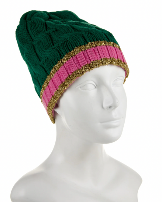 Luxury Gucci Trending 2025 Cable Knit Beanie in Green