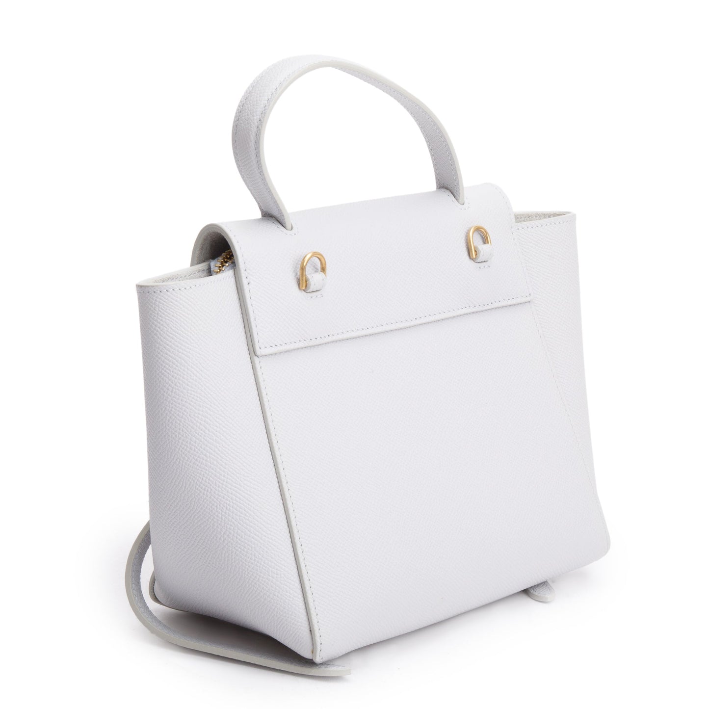 Celine 2021 Grey Grained Calfskin Leather Nano Belt Bag