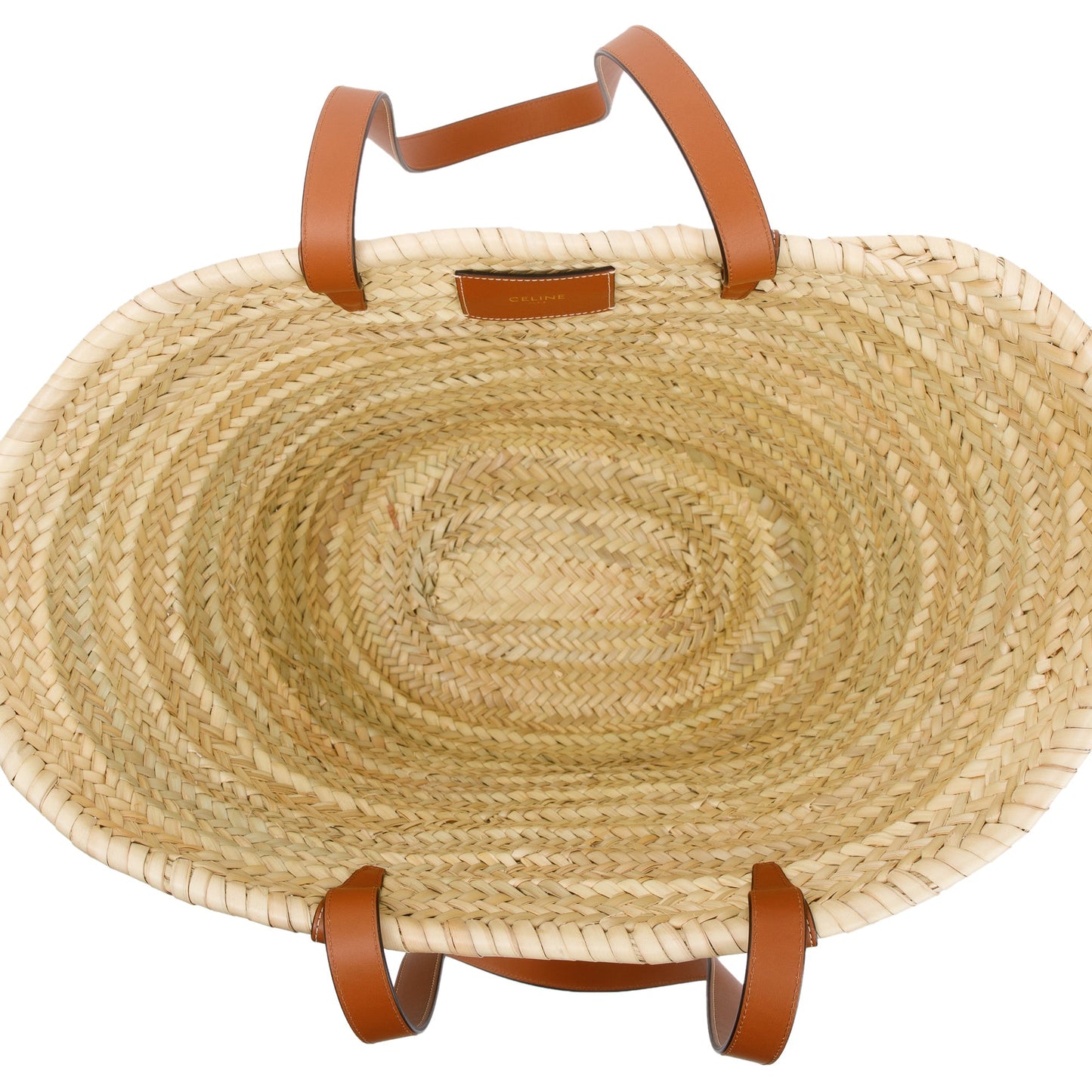 Celine 2021 Neutral Raffia Large Triomphe Panier Tote