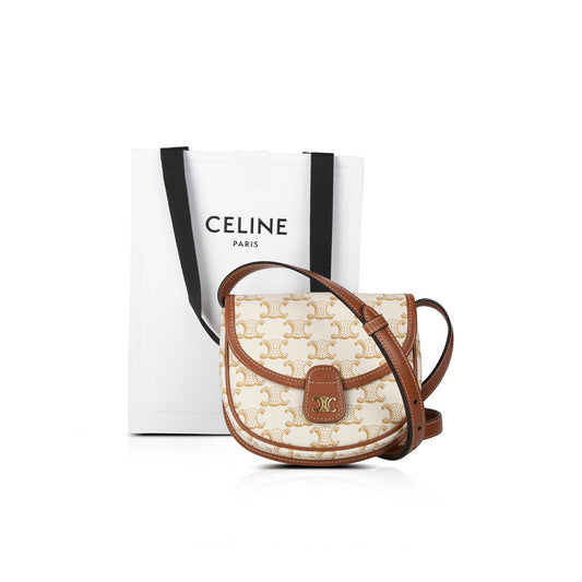Celine 2021 Triomphe Canvas Mini Besace Crossbody Bag