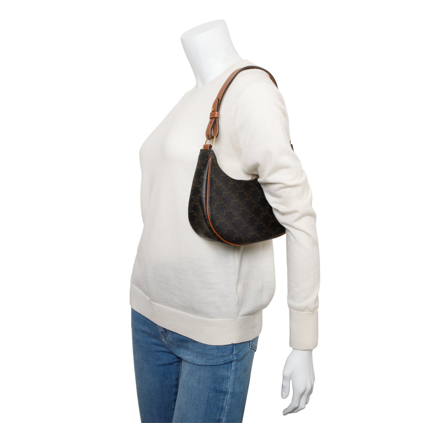Celine 2022 Brown Triomphe Canvas Ava Shoulder Bag