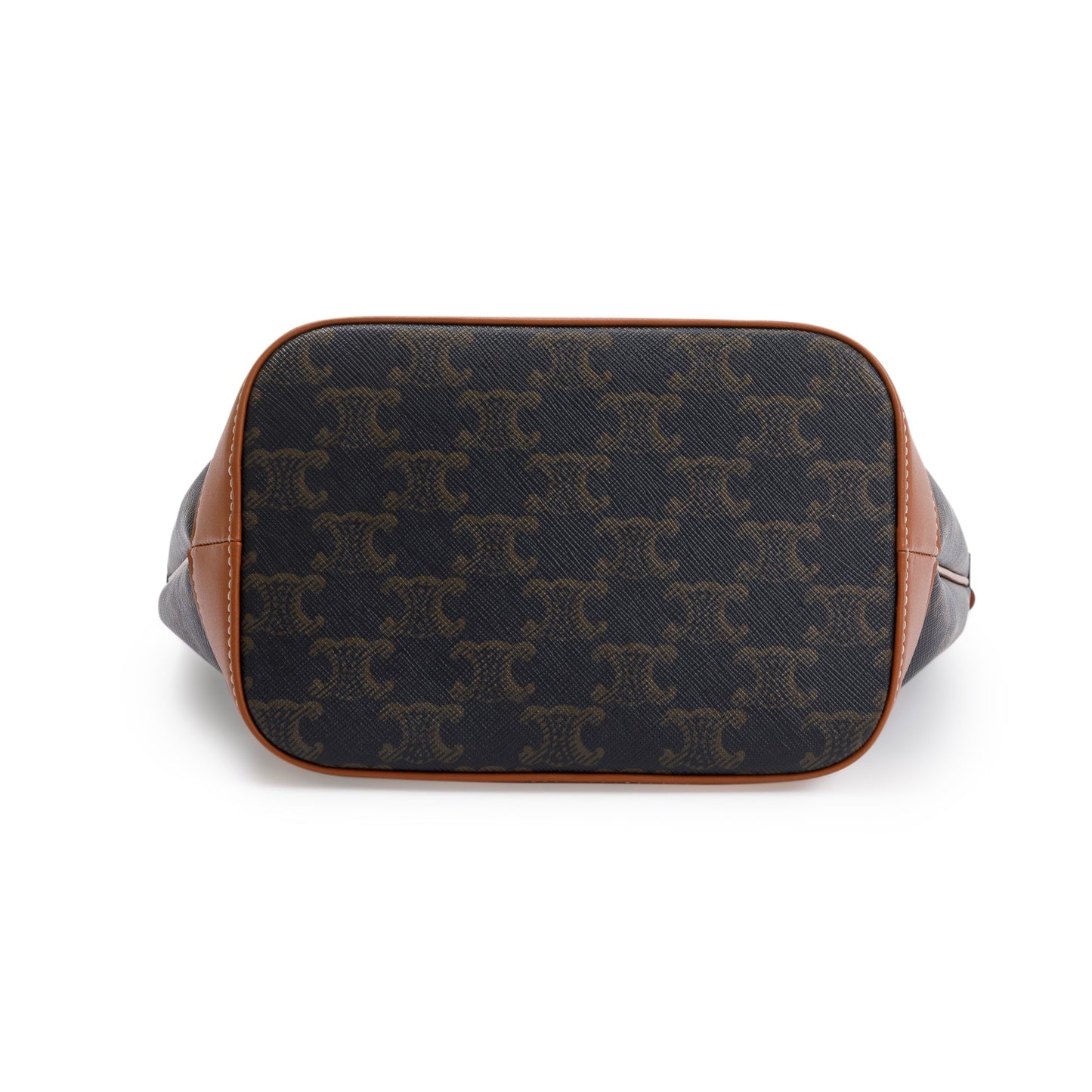 Celine 2022 Brown Triomphe Canvas Small Bucket Bag