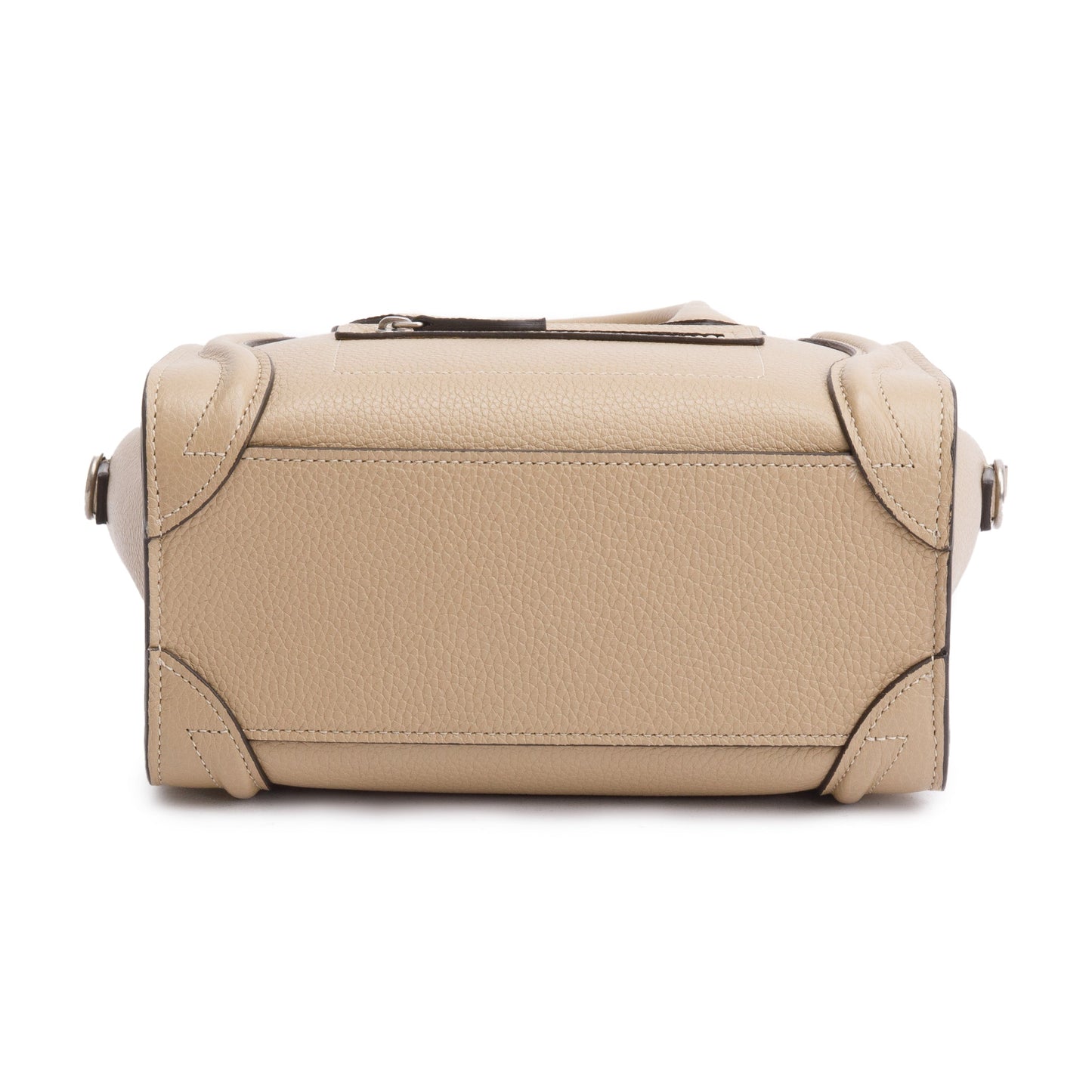 Celine Beige Drummed Calfskin Leather Nano Luggage Tote