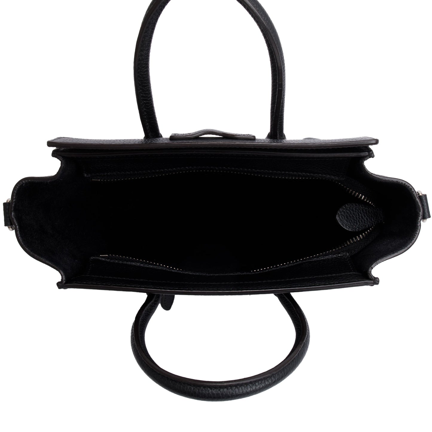 Celine Black Drummed Calfskin Leather Nano Luggage Tote