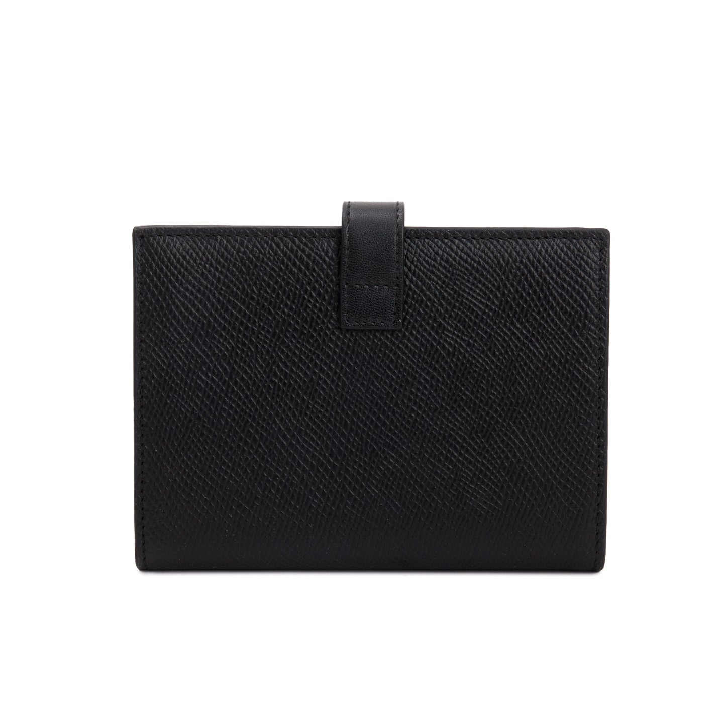 Celine Black Grained Calfskin Leather Medium Strap Wallet