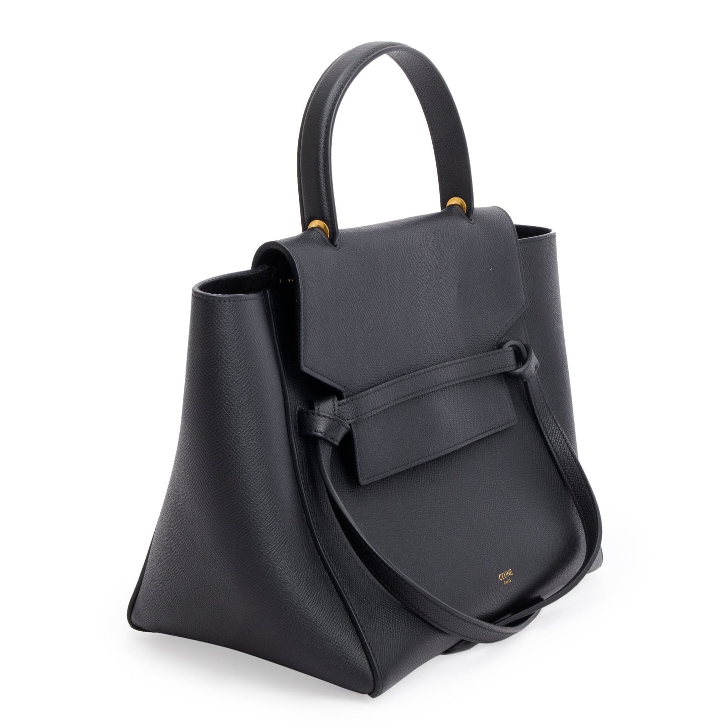 Celine Black Grained Calfskin Leather Mini Belt Bag
