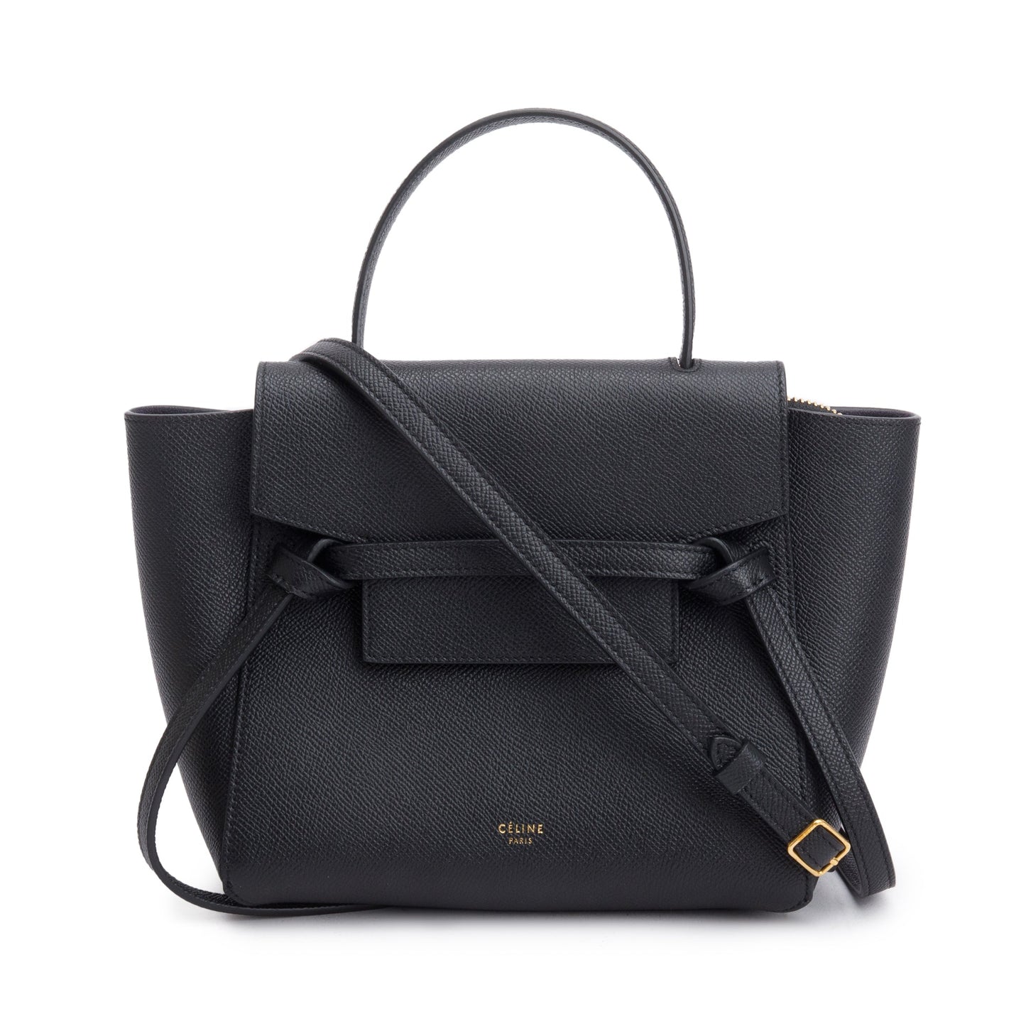 Celine Black Grained Calfskin Leather Nano Belt Bag
