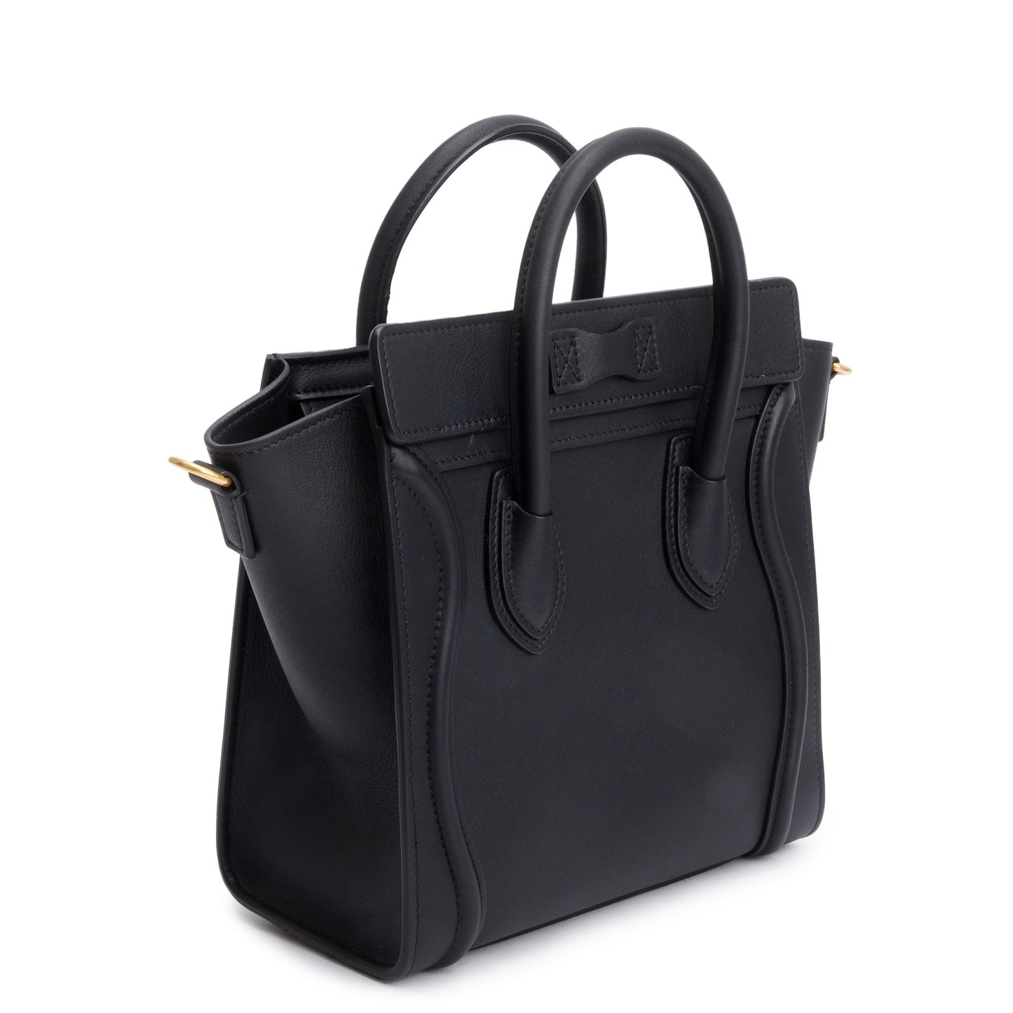 Celine Black Smooth Calfskin Leather Nano Luggage Tote