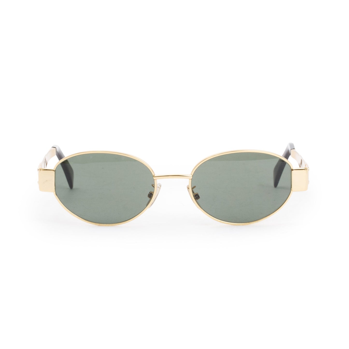 Celine CL401235U Gold-Tone Triomphe Metal 01 Oval Sunglasses