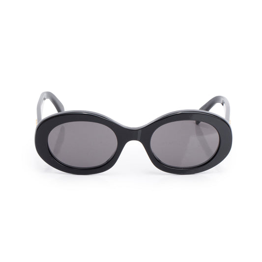Celine CL40194U Black Acetate Triomphe 01 Oval Sunglasses