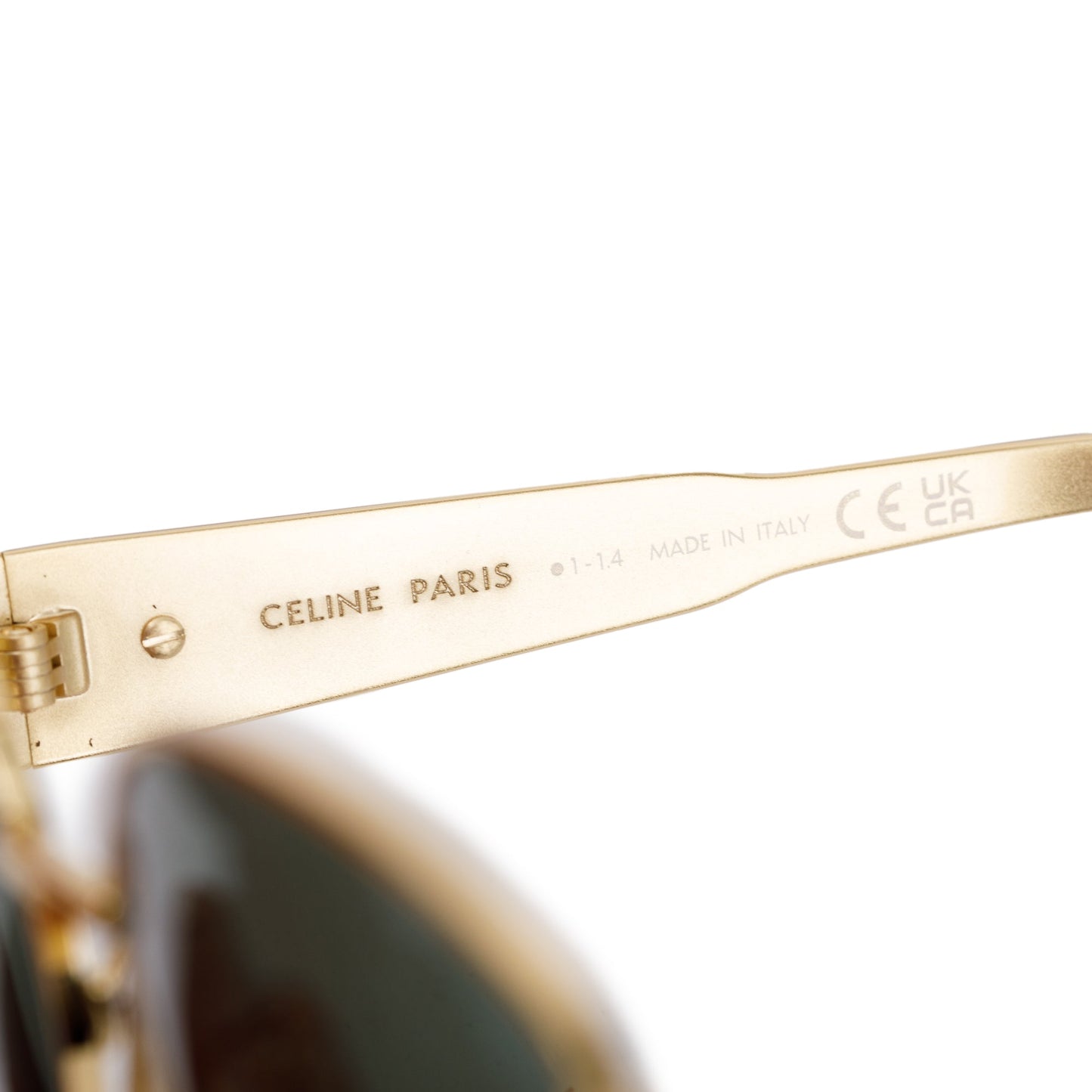 Celine CL40235U Gold-Tone Triomphe Metal 01 Oval Sunglasses