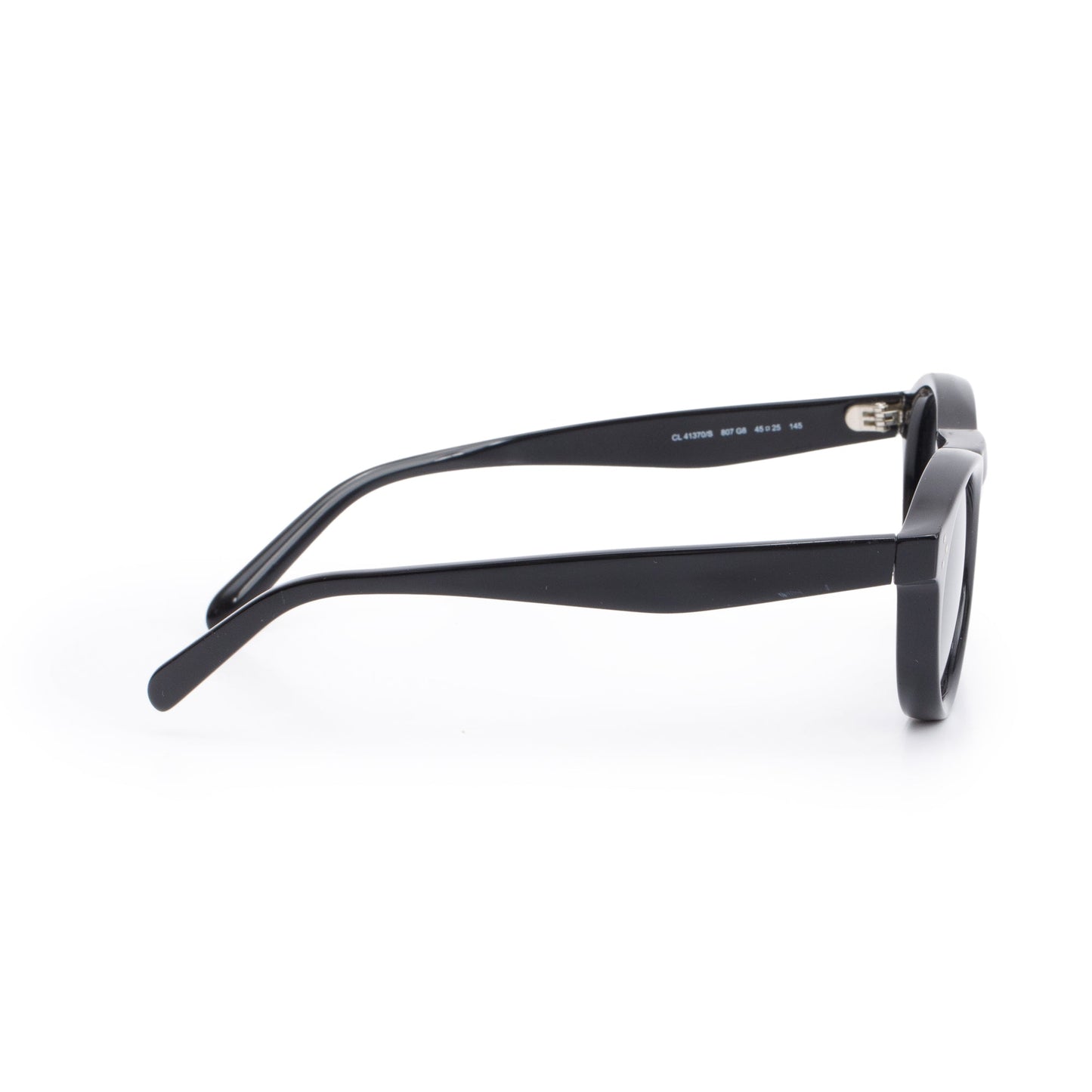 Celine CL41370/S Black Acetate Bevel Cat Round Sunglasses