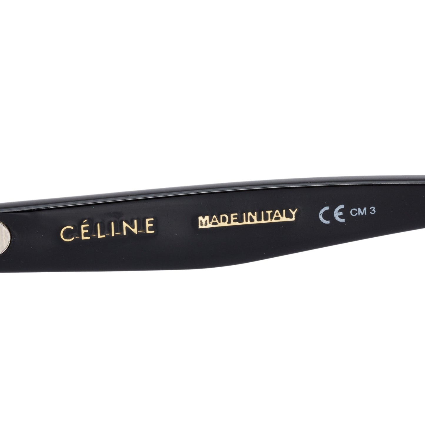 Celine CL41370/S Black Acetate Bevel Cat Round Sunglasses