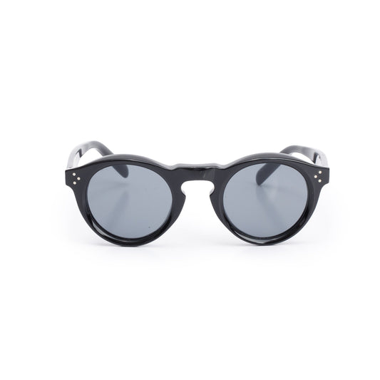 Celine CL41370/S Black Acetate Bevel Cat Round Sunglasses