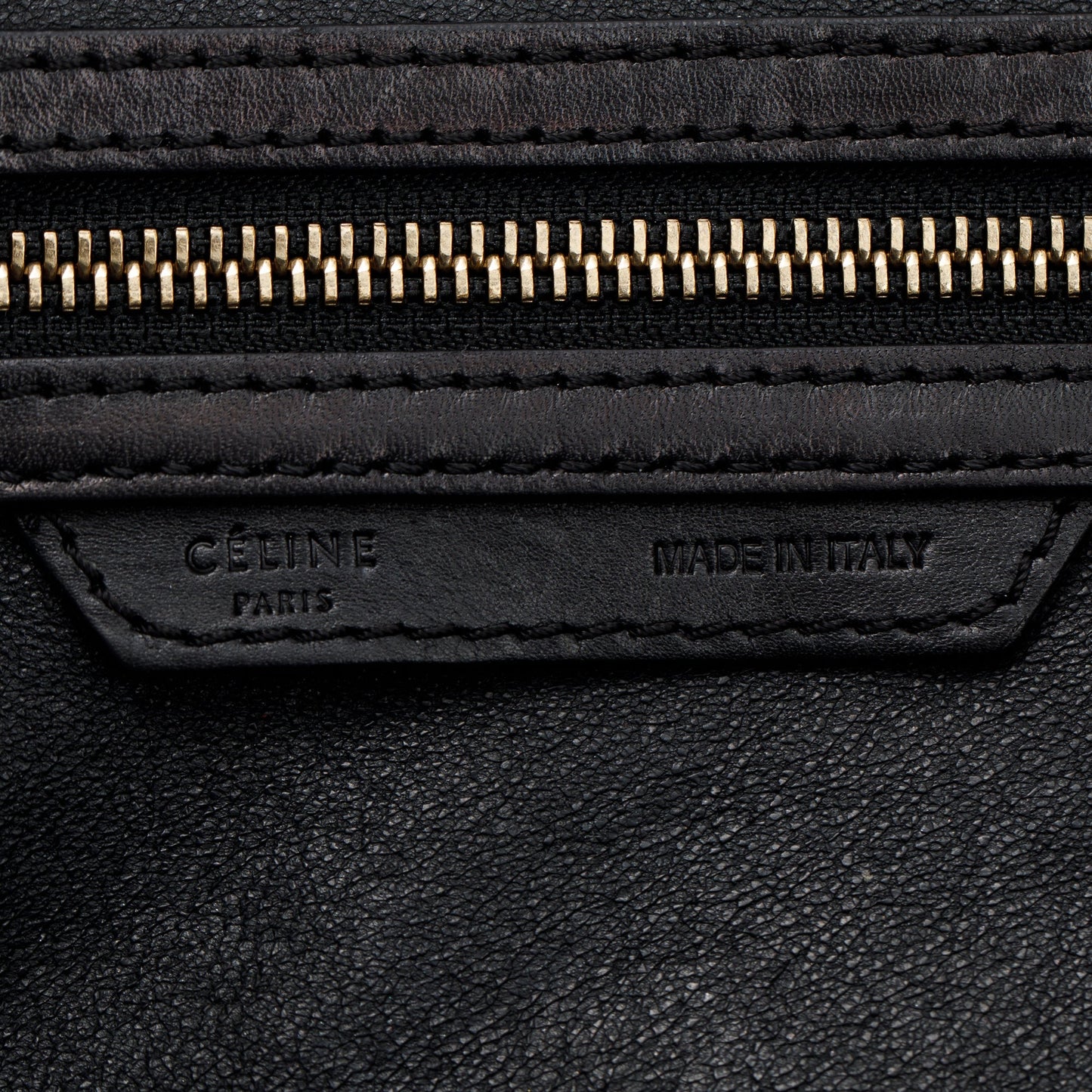 Celine Natural Canvas and Black & Navy Tricolour Calfskin Leather Mini Luggage Tote