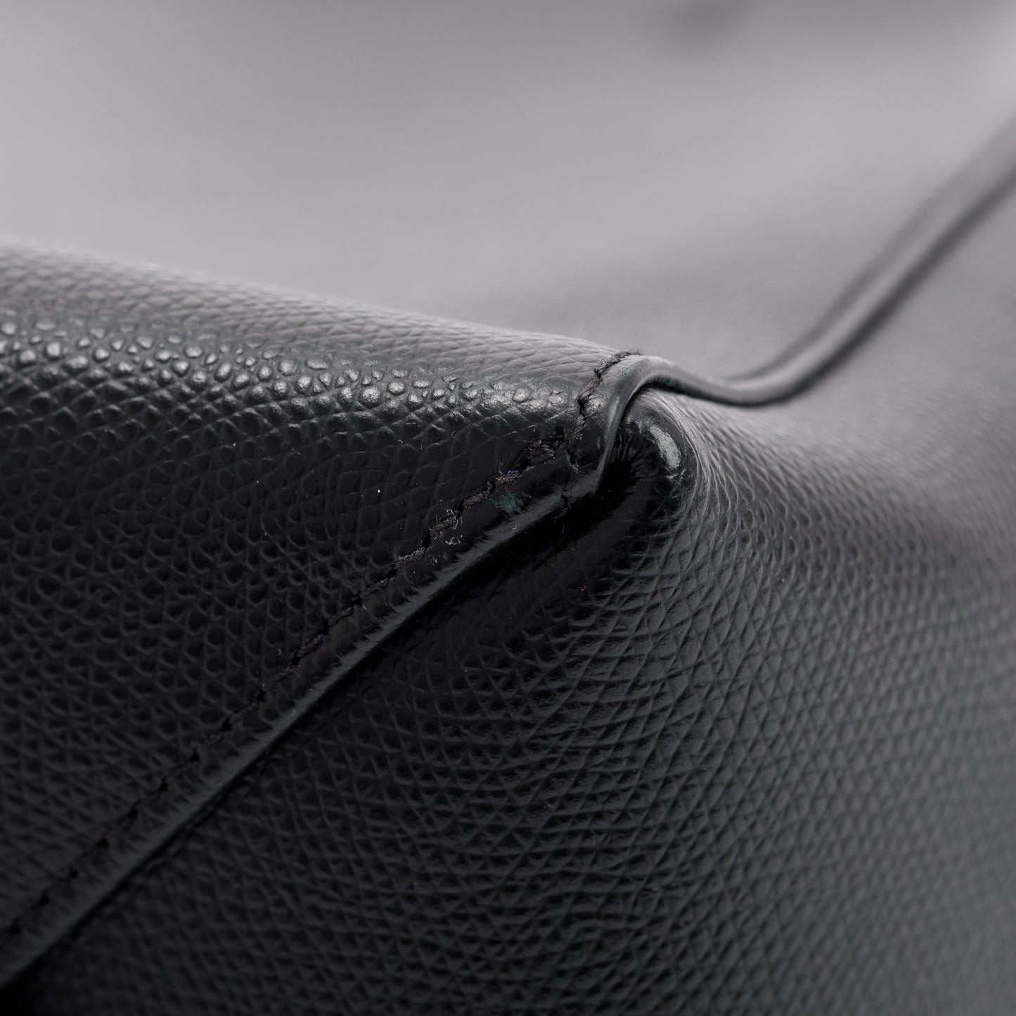 Celine Small Black Grained Calfskin Leather Vertical Cabas Tote