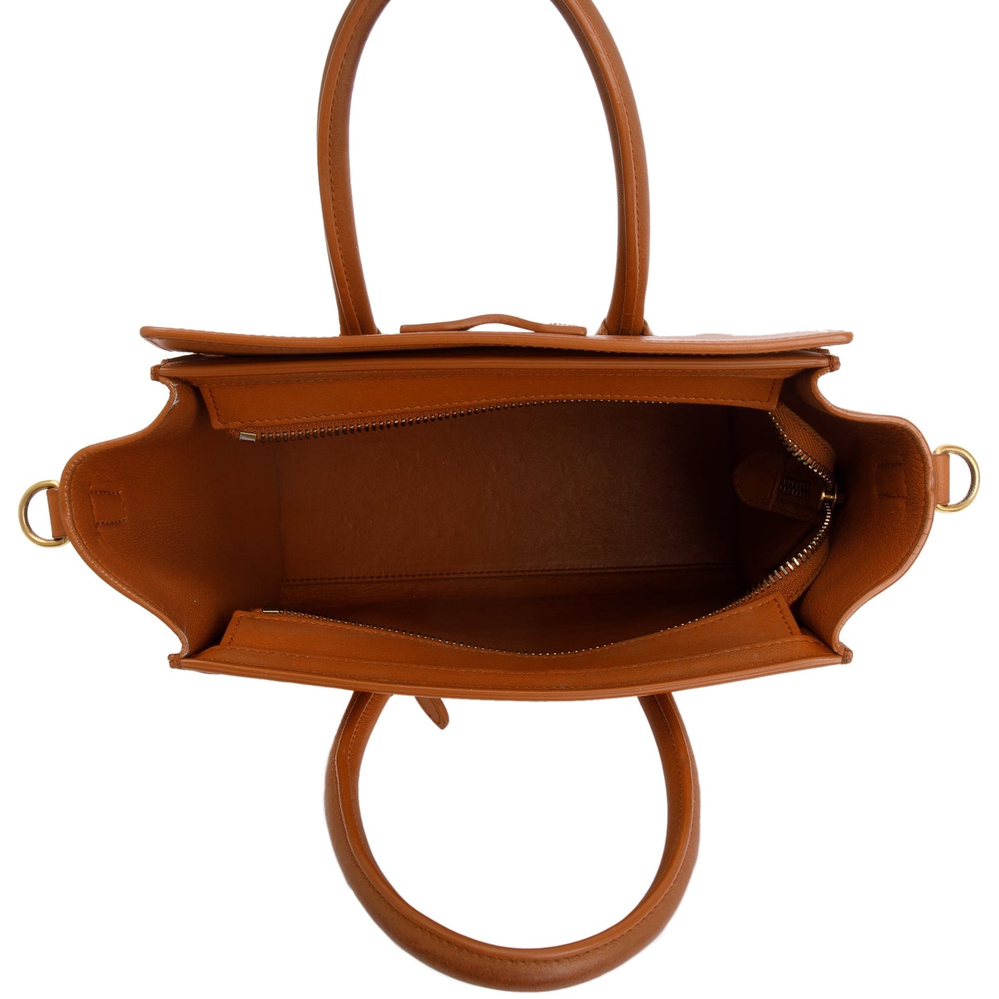 Celine Terracotta Smooth Calfskin Leather Nano Luggage Tote