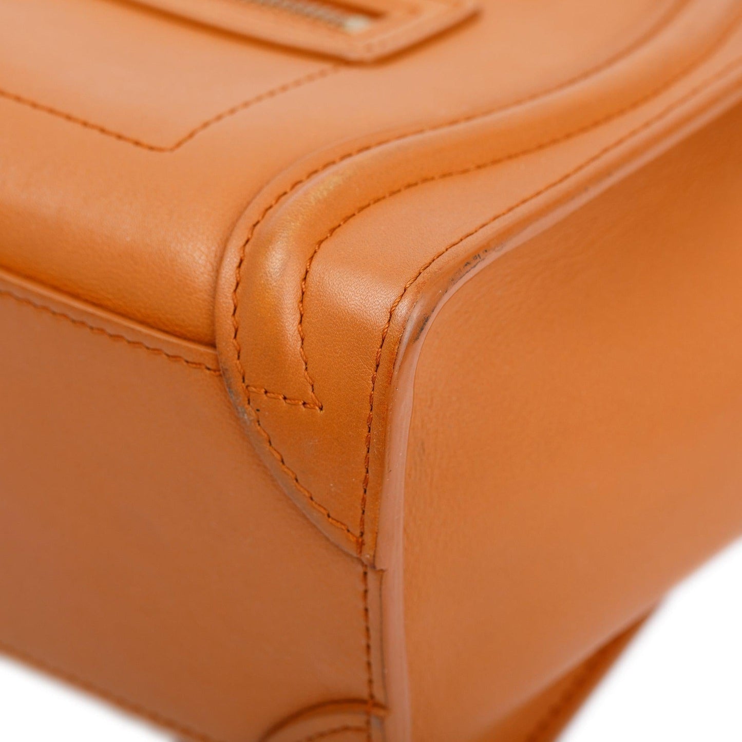 Celine Terracotta Smooth Calfskin Leather Nano Luggage Tote