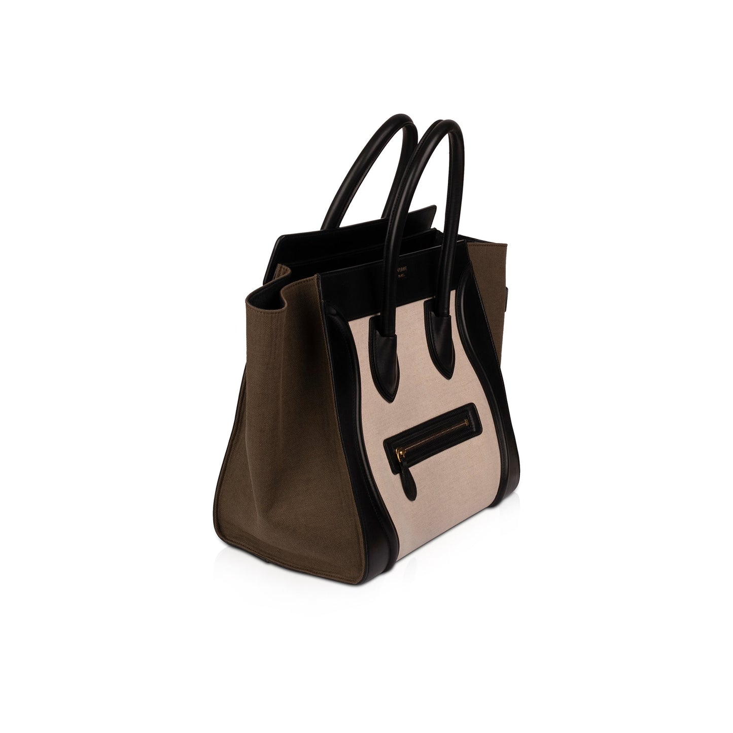 Celine Tricolour Leather & Canvas Mini Luggage Tote