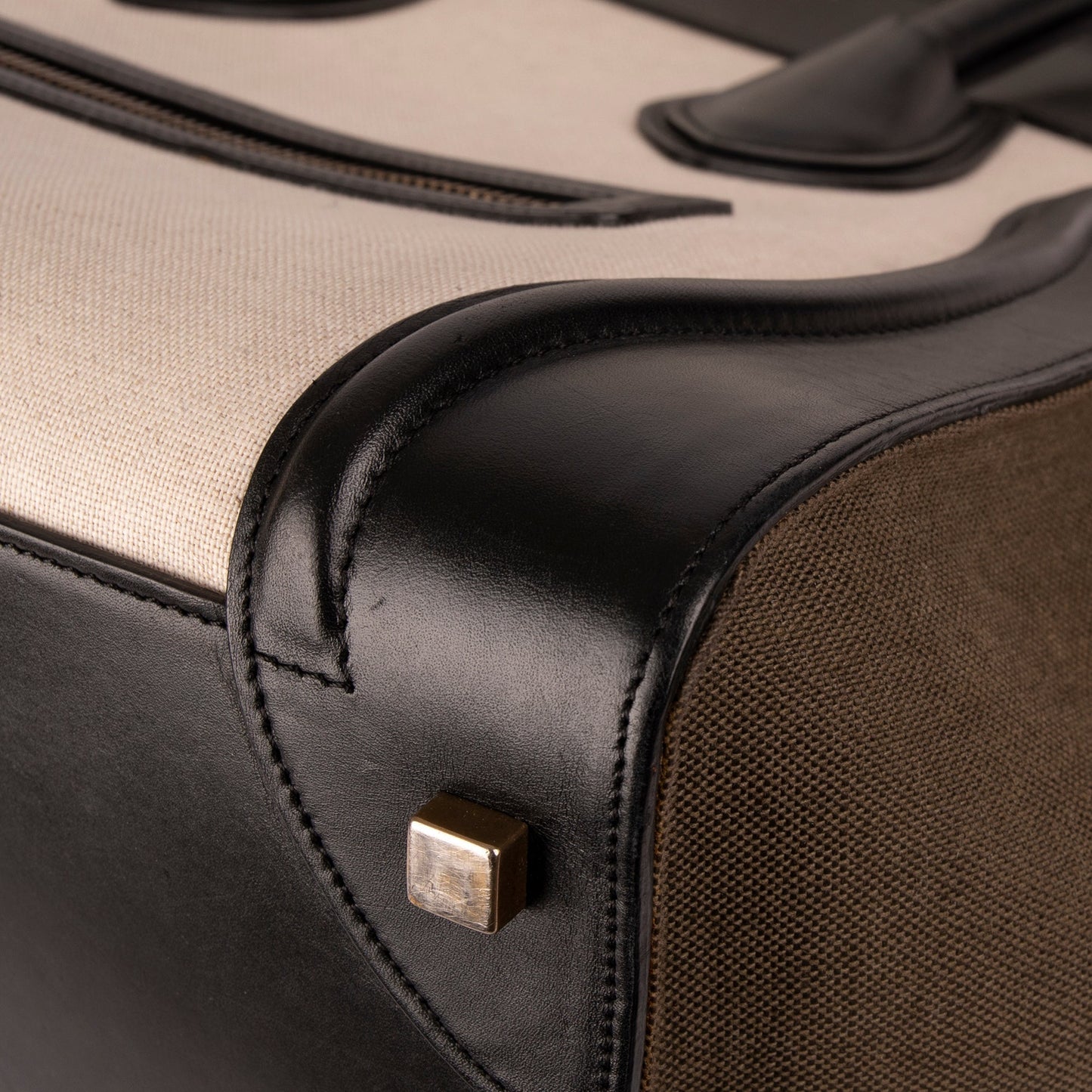 Celine Tricolour Leather & Canvas Mini Luggage Tote