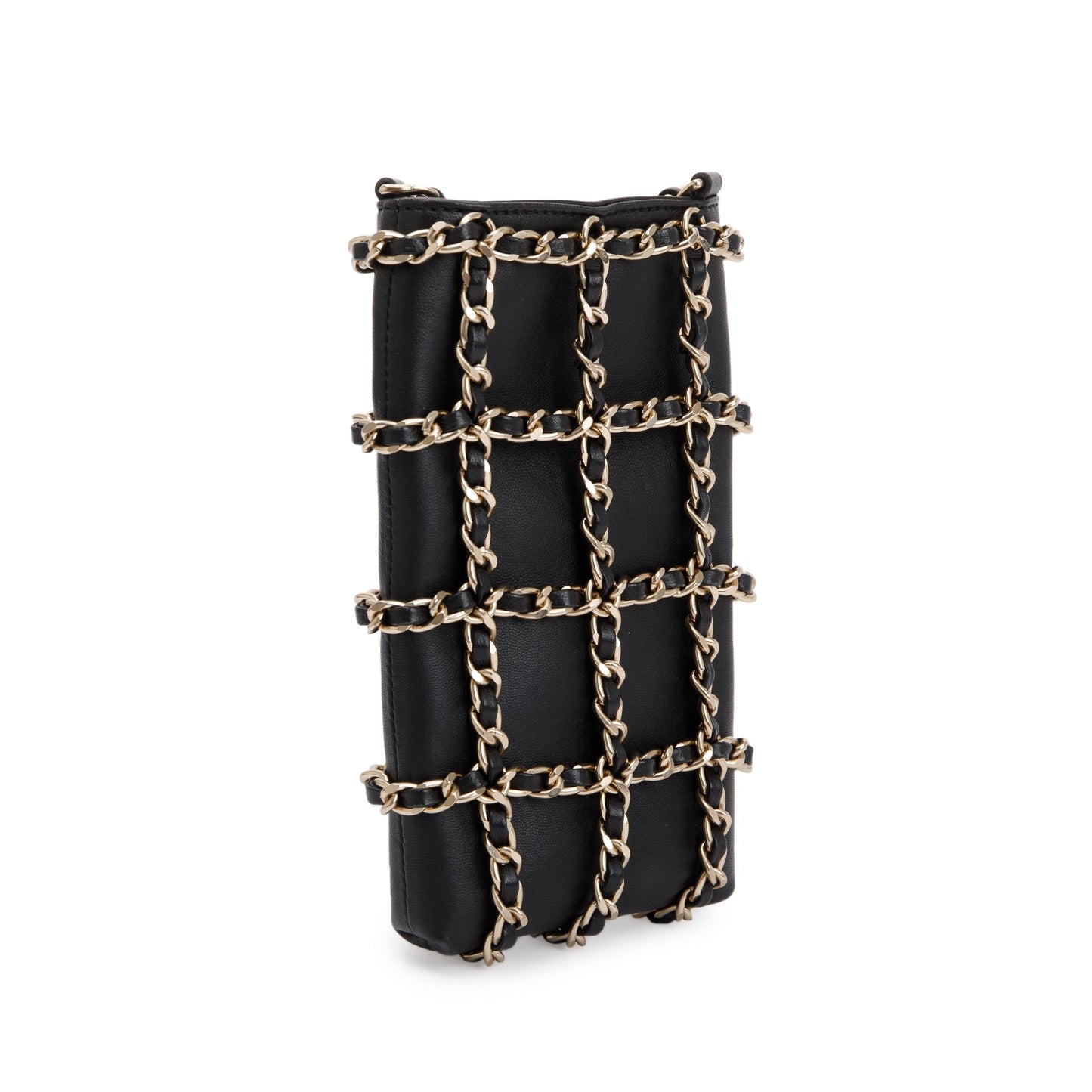 Chanel 2020 Black Calfskin Leather Tech Me Out Clutch With Chain