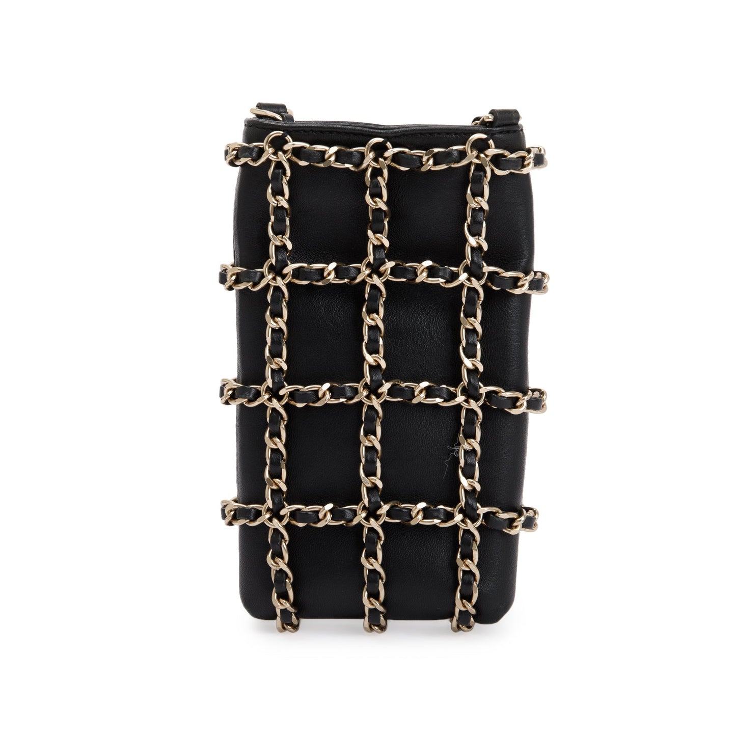 Chanel 2020 Black Calfskin Leather Tech Me Out Clutch With Chain