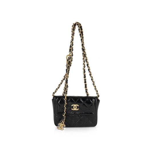 Chanel 2020 Black Card Holder Belt Bag