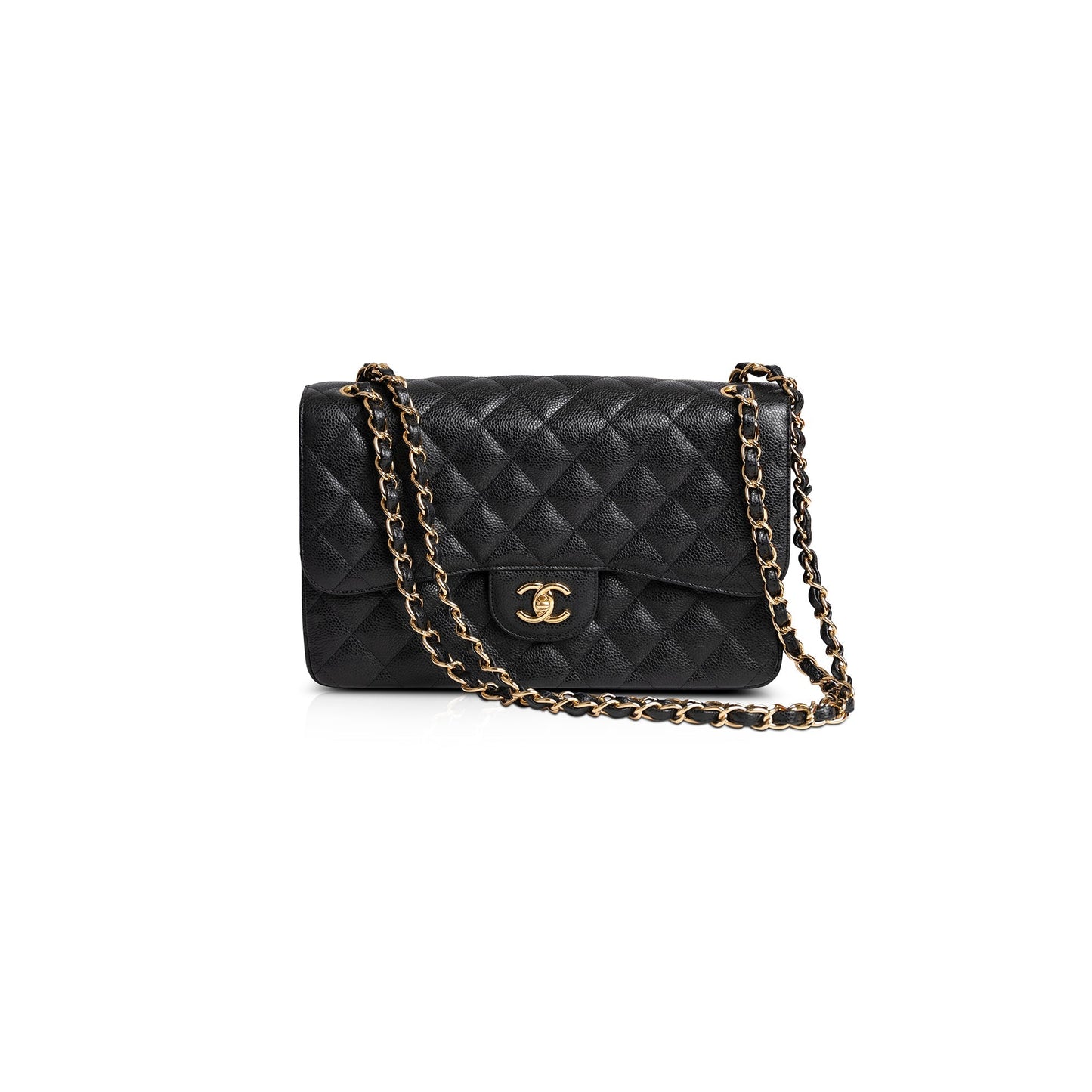 Chanel 2020 Black Caviar Classic Jumbo Double Flap Bag
