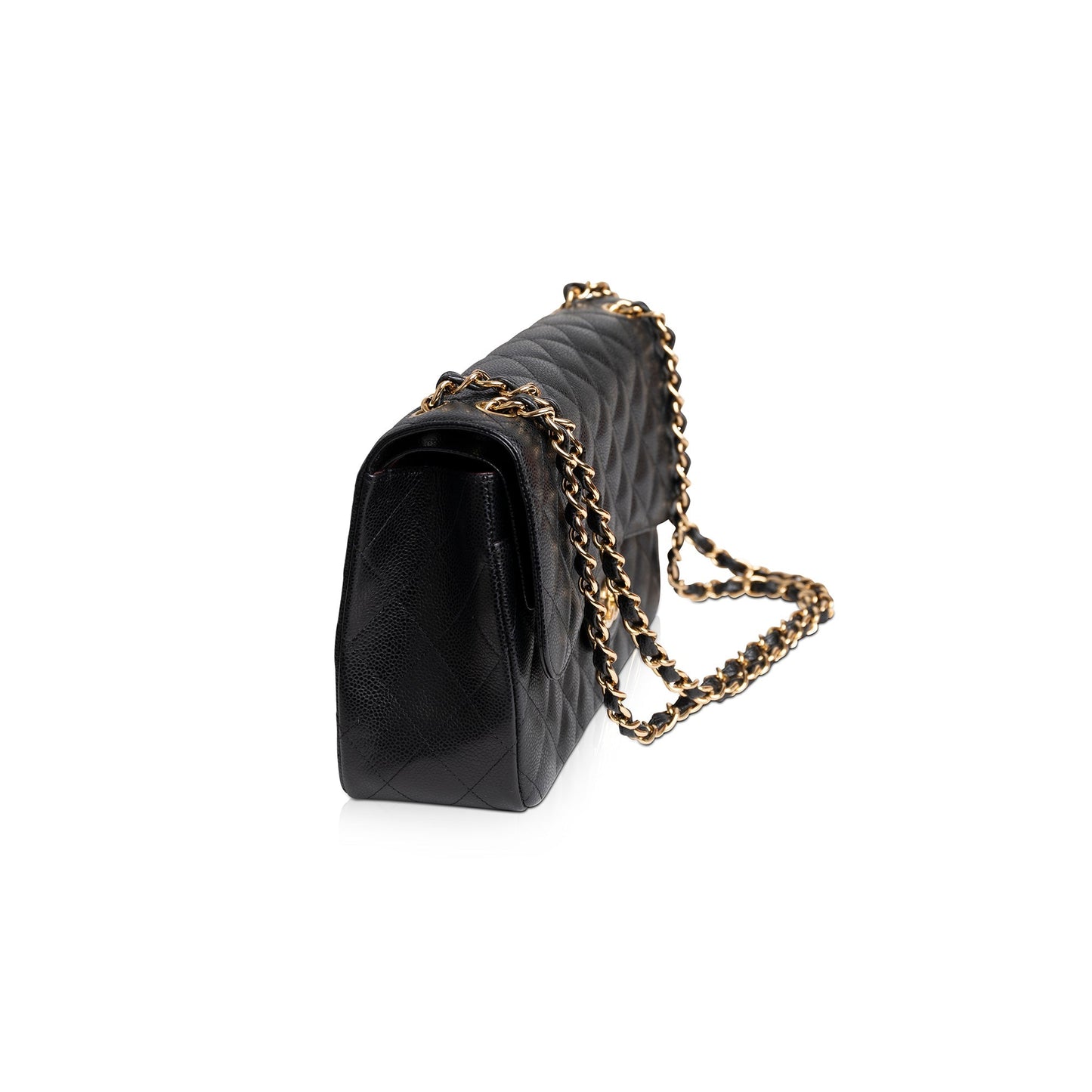 Chanel 2020 Black Caviar Classic Jumbo Double Flap Bag