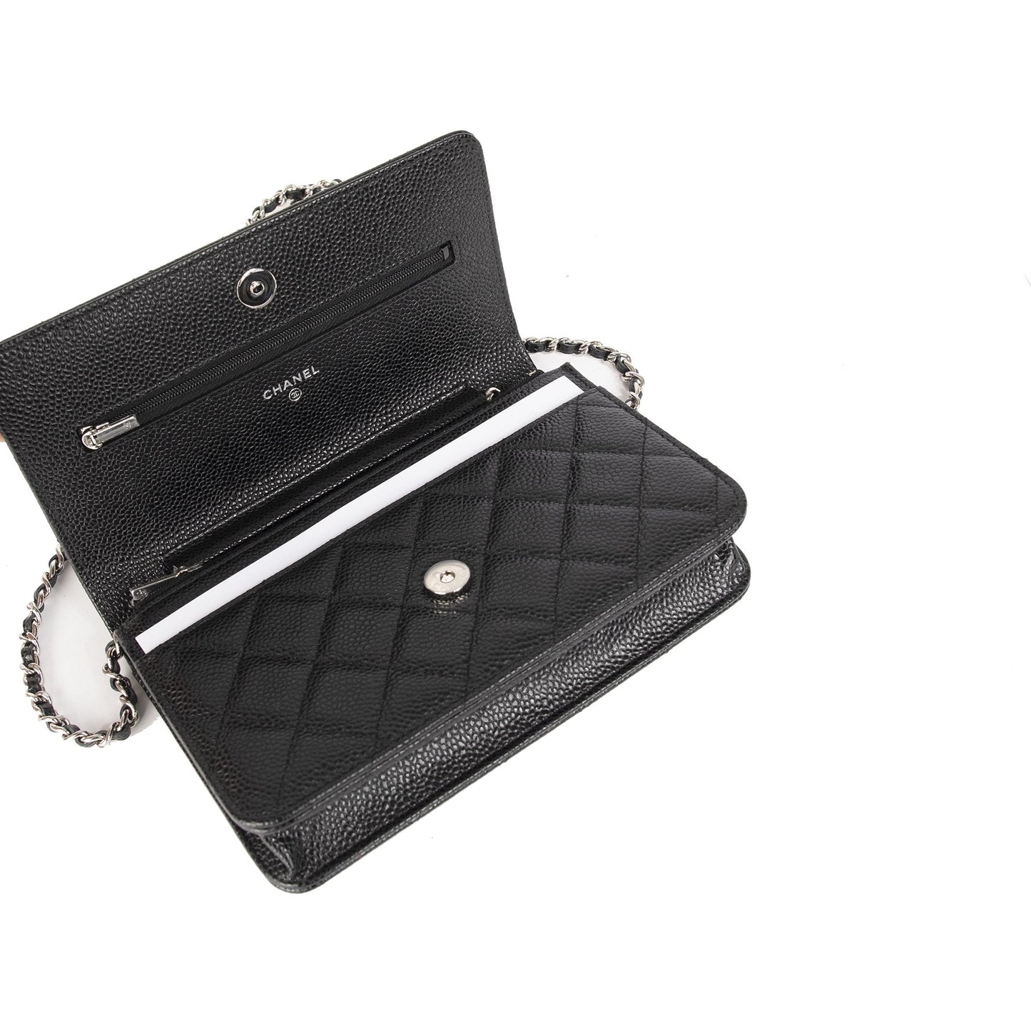 Chanel 2020 Black Caviar Classic Wallet on Chain