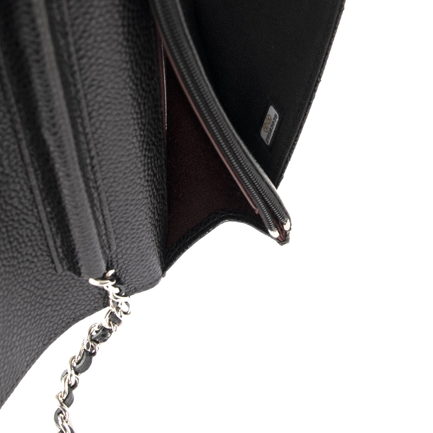 Chanel 2020 Black Caviar Classic Wallet on Chain