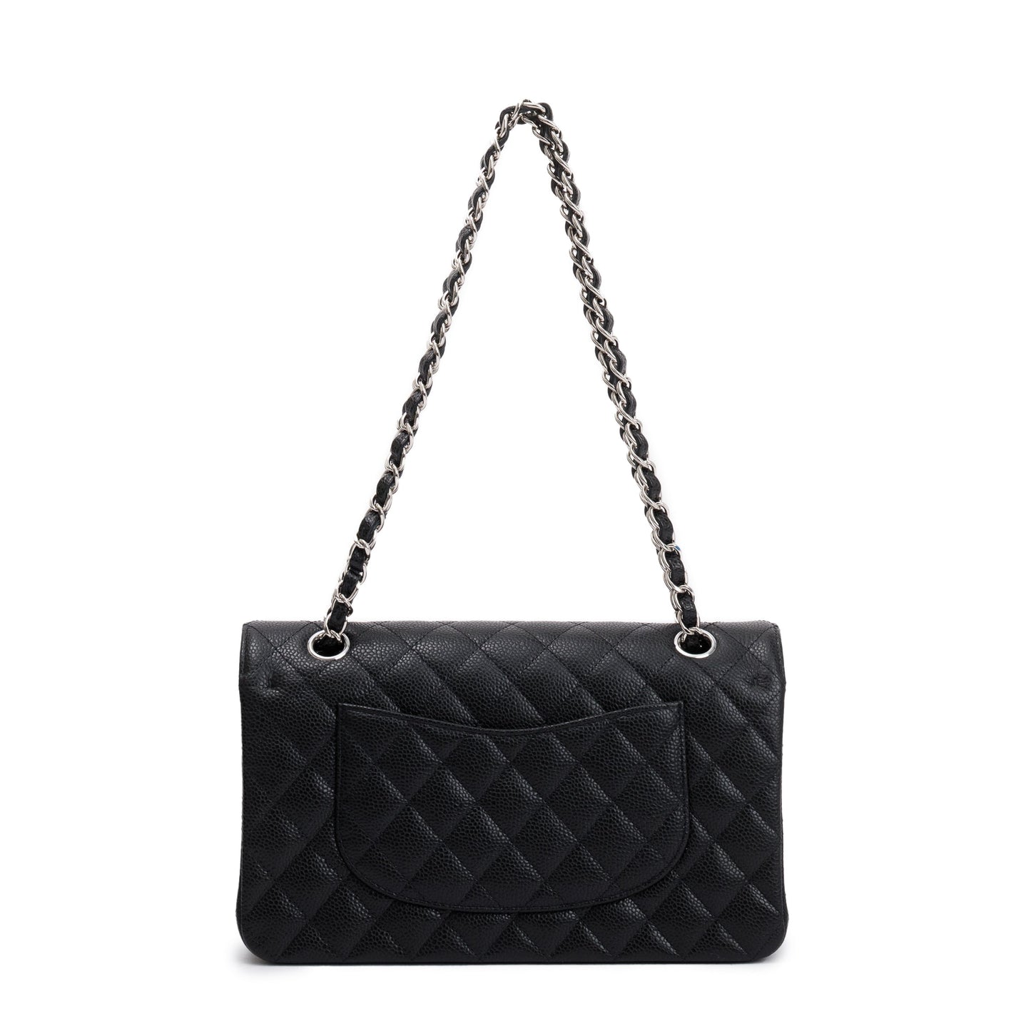 Chanel 2020 Black Caviar Leather Classic Medium Double Flap Bag