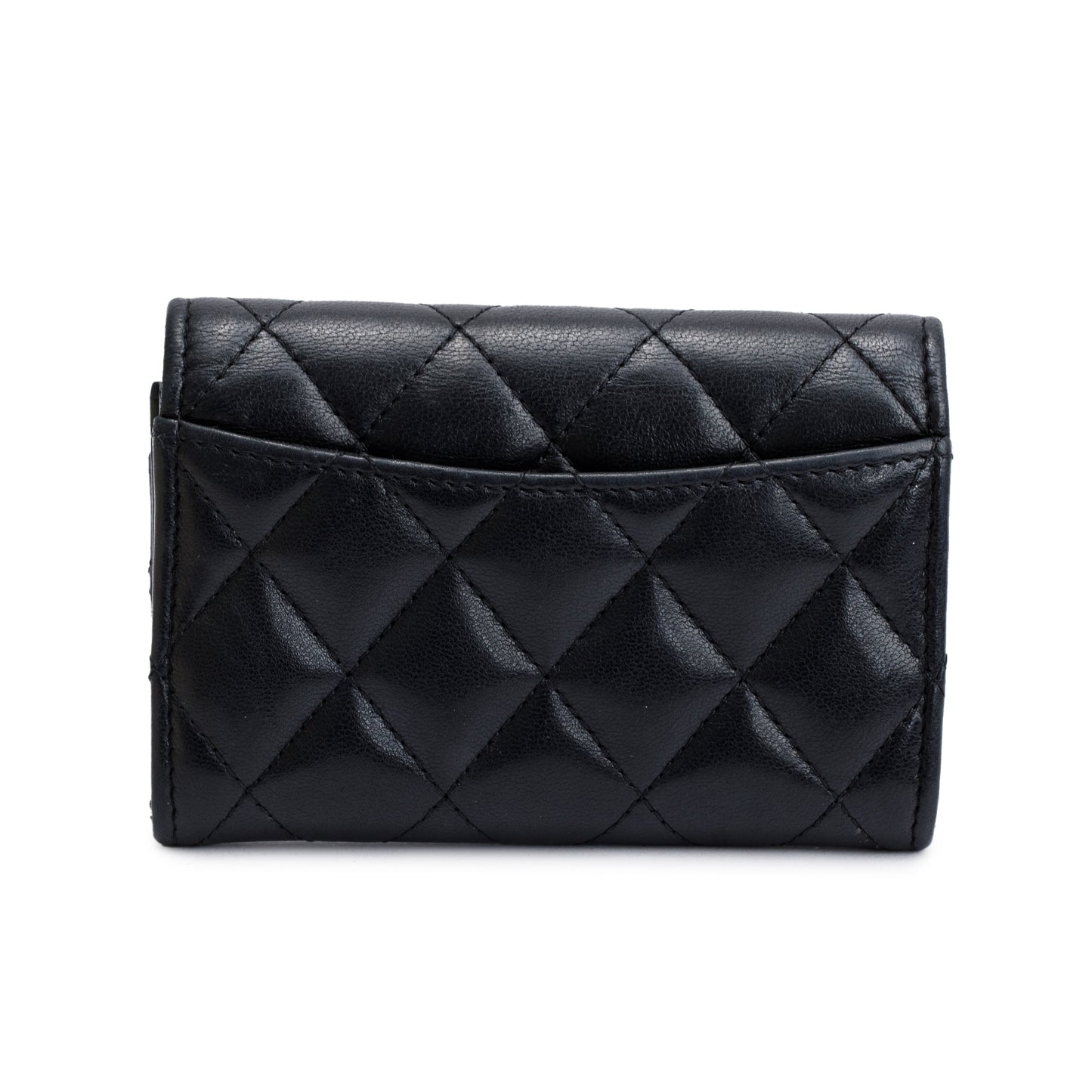 Chanel 2020 Black Lambskin Leather Classic Flap Card Holder