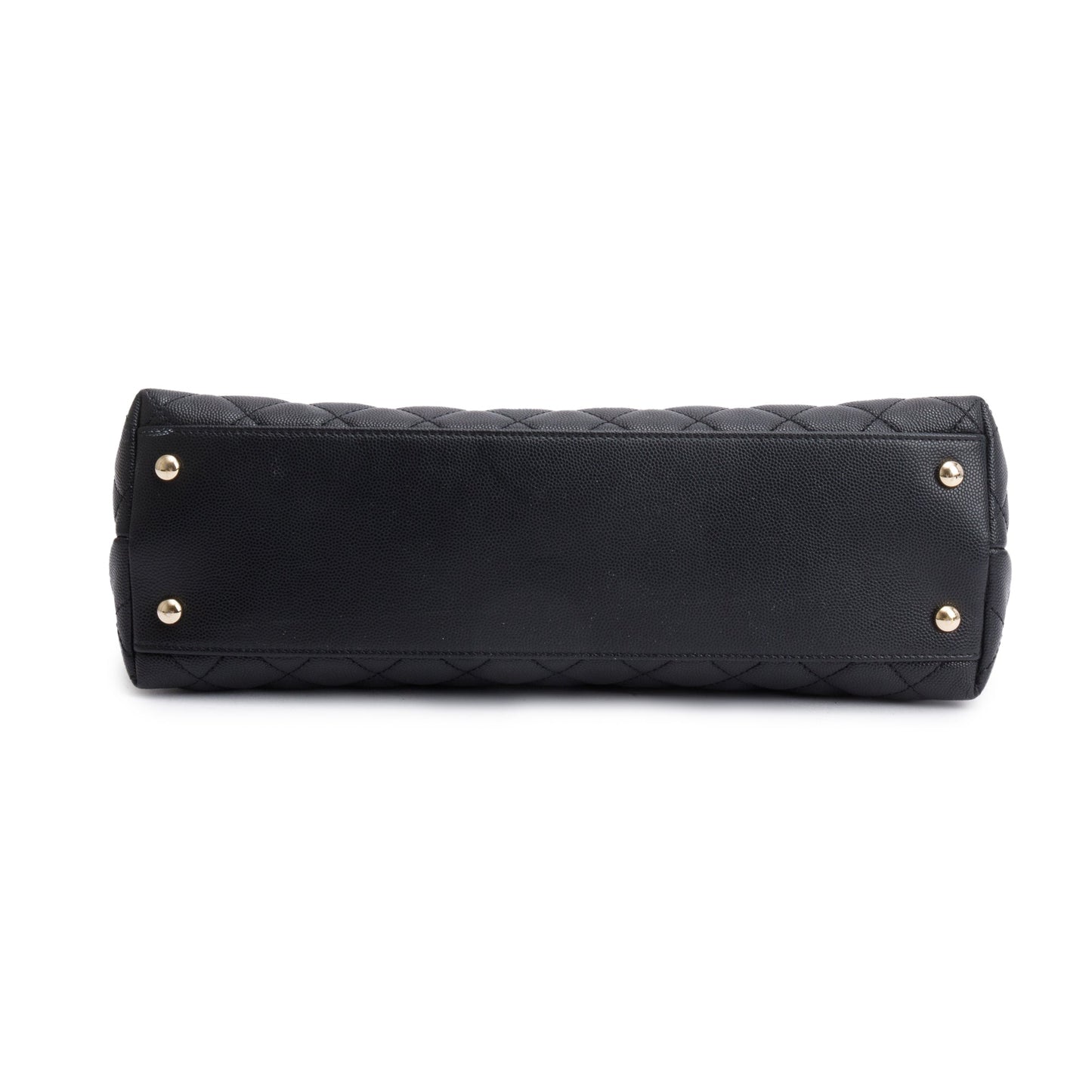 Chanel 2020 Black Quilted Caviar Leather Maxi Top Handle Flap Bag